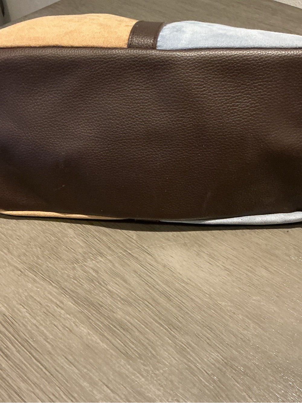 Vintage Estée Lauder Colorblock Suede Tote Bag - Picture 3 of 13